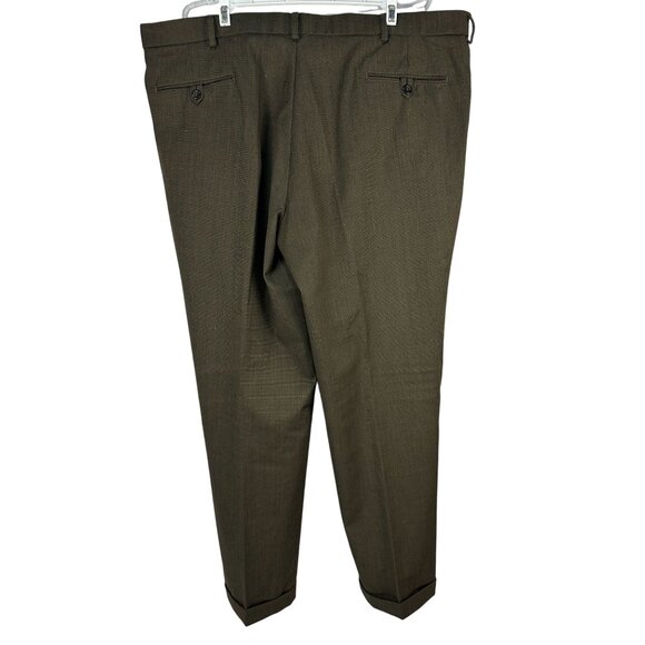 Dockers Mens Relaxed Fit Pleated Khaki Pants Size W40 L32 Wool Blend Brown - Picture 2 of 6